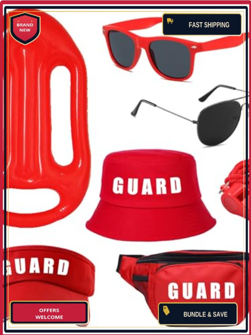 Lifeguard Costume Set Women Cosplay Party Accessory Kit